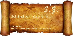 Schindler Zalán névjegykártya