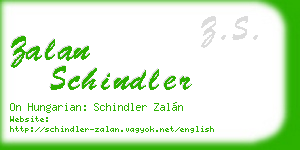 zalan schindler business card